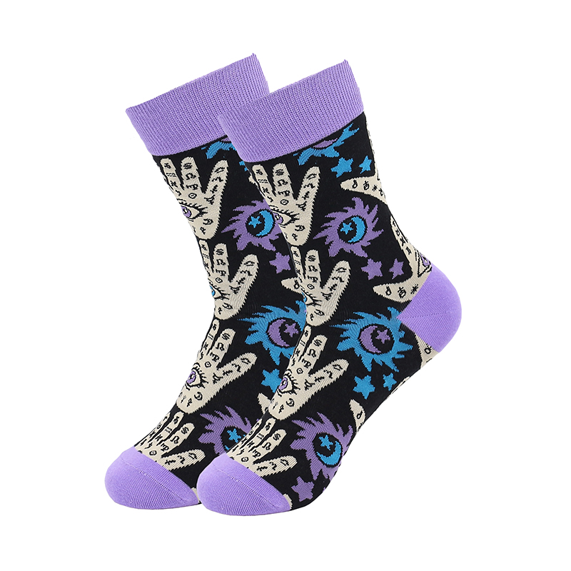 Jacquard női lábszárközépig érő zokni