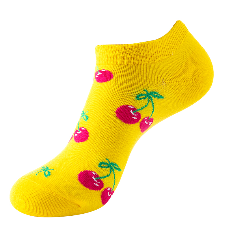 Pamut jacquard aranyos női csónakzokni