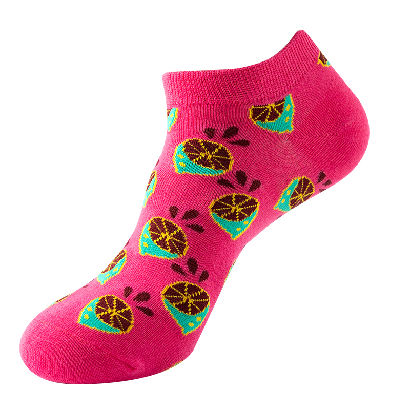 Pamut jacquard aranyos női csónakzokni